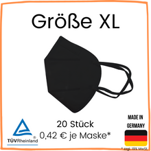 Lade das Bild in den Galerie-Viewer, Schwarze FFP2 NR Maske "Größe XL"