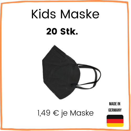 Schwarze Gesichtsmaske für Kinder