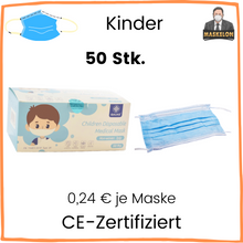 Lade das Bild in den Galerie-Viewer, Medizinische Mund-Nasenschutzmaske Typ II R (für Kinder)