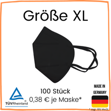 Lade das Bild in den Galerie-Viewer, Schwarze FFP2 NR Maske &quot;Größe XL&quot;
