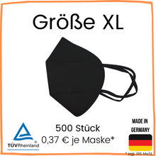 Lade das Bild in den Galerie-Viewer, Schwarze FFP2 NR Maske &quot;Größe XL&quot;
