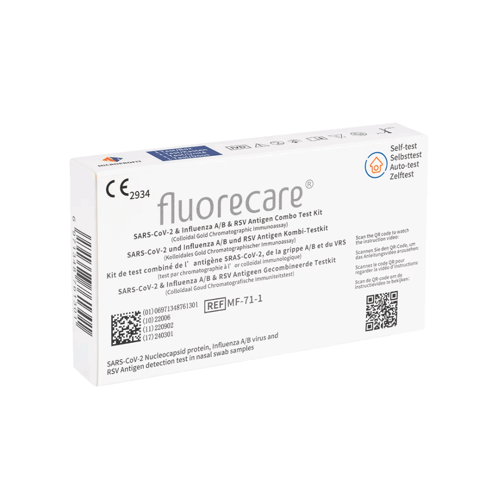Fluorecare SARS-CoV-2/Influenza A+B/RSV Antigen Universal Testkit (einzelverpackt)