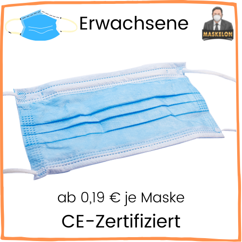 SimpleBreath 50x OP-Masken Typ IIR - Medizinische Mund-Nasen-Masken Made In Germany, EN14683