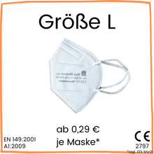 Lade das Bild in den Galerie-Viewer, FFP2 NR Maske &quot;Größe L&quot;
